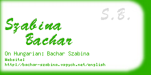 szabina bachar business card